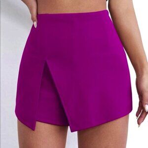 Royal Fuchsia Slit Skorts in Large
